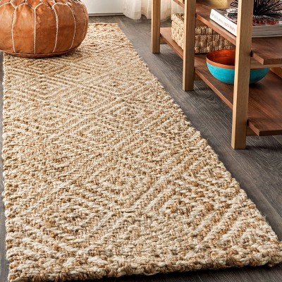 2'x8' Para Hand Woven Chunky Jute with Fringe Runner Rug, Natural -  JONATHAN Y