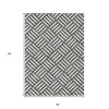 Black And Ivory Geometric Washable Indoor Outdoor Area Rug - 3 of 4