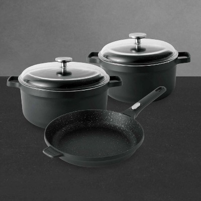 BergHOFF GEM 5Pc Nonstick Cookware Set, Black