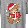 Women's - Instant Message - Santa Teddy Bear Christmas Short Sleeve Graphic T-Shirt - 2 of 4