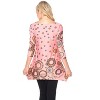 Women's 3/4 Sleeve Printed Erie Tunic Top with Pockets - White Mark - image 3 of 3