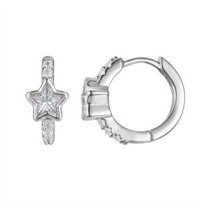 Junior Jewels Sterling Silver Children's Star Huggie Earrings - 1 of 2