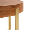 NicBex 31.5" Retro Round Table with Carved Pine Wood Top&Steel Crisscross Legs,Stylisg Accent End Table Center Table for Living Room,220lbs Max - 3 of 4