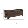 HomeRoots 52" Brown Solid Wood Geometric Storage Ottoman - 3 of 4