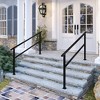 Famapy Adjustable Wrought Iron Handrail for 3-5 Steps �?Outdoor Stair Rail for Porch, Garden, Patio - 2 of 4