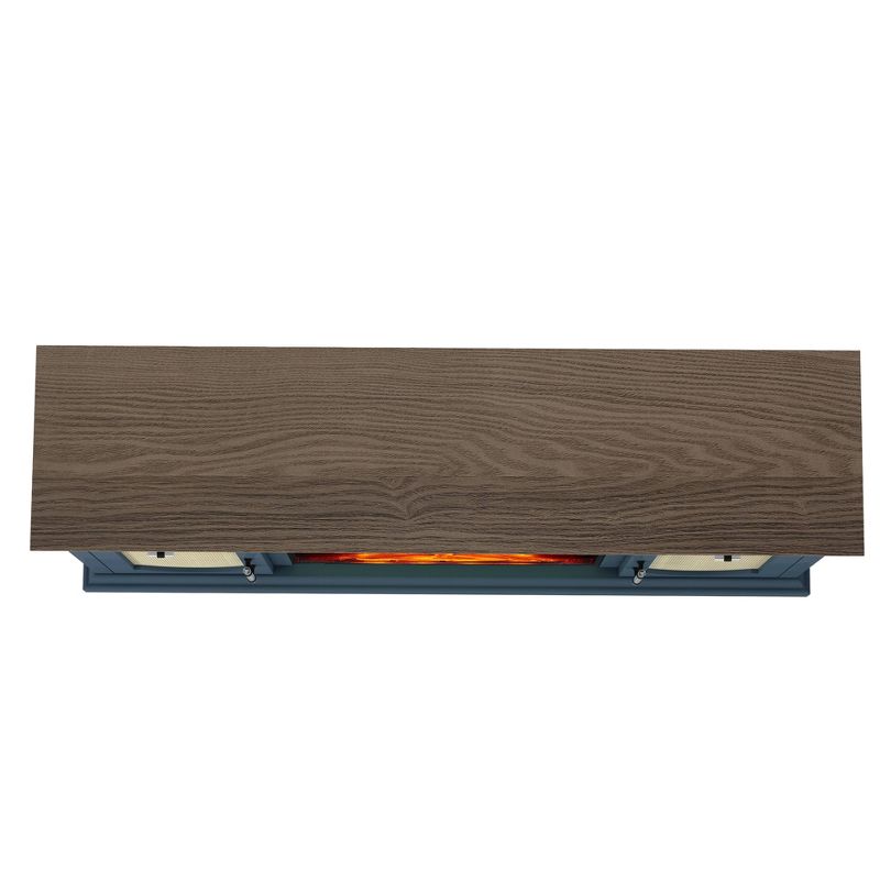 62&#34; Fabric Style TV Stand for TVs up to 65&#34; with Electric Fireplace Navy - Festivo, 5 of 9