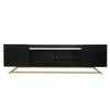 ON-TREND Sleek Design TV Stand with Fluted Glass, Contemporary Entertainment Center for TVs Up to 70", Faux Marble Top TV Console Table - 4 of 4