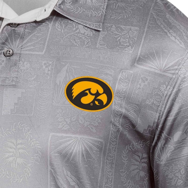 NCAA Iowa Hawkeyes Men&#39;s Tropical Polo T-Shirt, 3 of 4