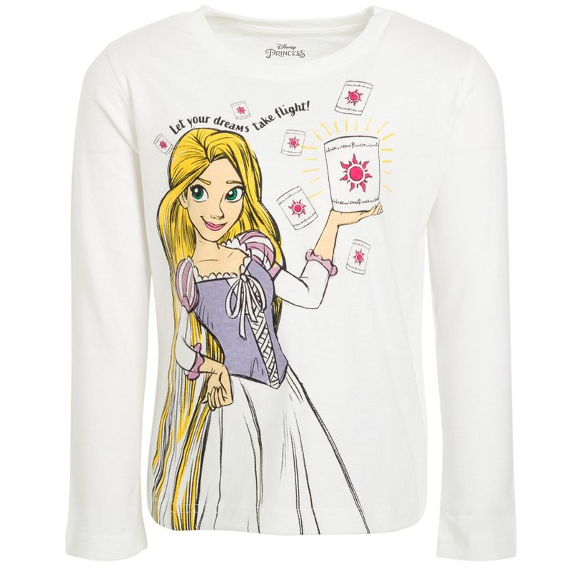 Disney Princess Ariel Cinderella Tiana Belle Jasmine Moana 3 Pack T-Shirts Toddler to Big Kid, 5 of 8