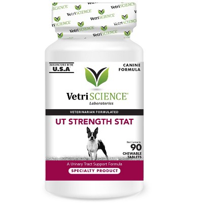 VetriScience UT Strength STAT for Dogs, Urinary Tract Support, Cranberry Flavor, 90 Chewable Tablets