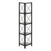 Sapphtopaz Modern 4-Tier Corner Bookshelf with Wood Shelves Space-Saving Book Shelf with Metal Frame Corner Shelf for Living Room - 2 of 4