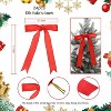 25 PCS Red Satin Christmas Tree Topper Bow & Ribbon Bows Set, Wired Edge, Long Tail, for Christmas Tree, Garland, Wreath, Indoor Outdoor Décor - 3 of 4