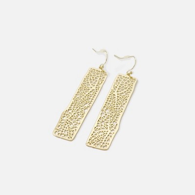 Sanctuary Project Rectangle Geometric Floral Drop Earrings Gold