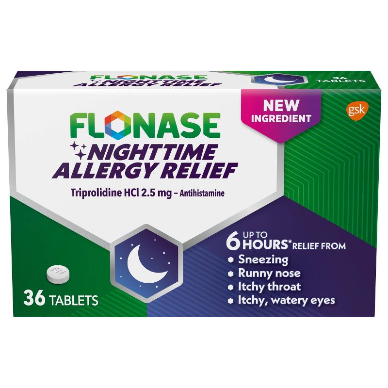 Flonase Night Time Triprolidine Allergy Relief Tablets - 36ct, 1 of 6