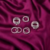 Slickblue Set of 6 Silver Rings, Minimalist Cross & Spiral Design, Knuckle & Regular Rings, Sizes 5-6-6.5 - 2 of 3