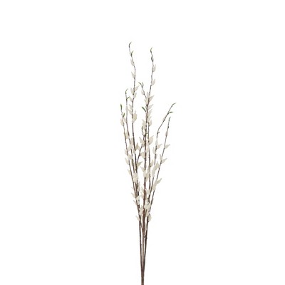 Vickerman 33" Artificial Green and Cream Pussy Willow Bush.