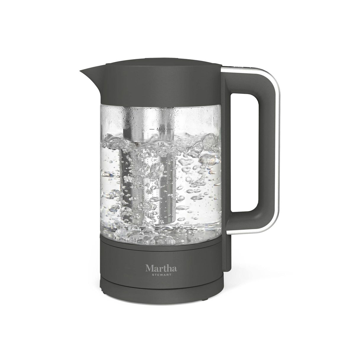 Martha Stewart 1.7L Glass Carafe Electric Kettle with Removable Tea Infuser
