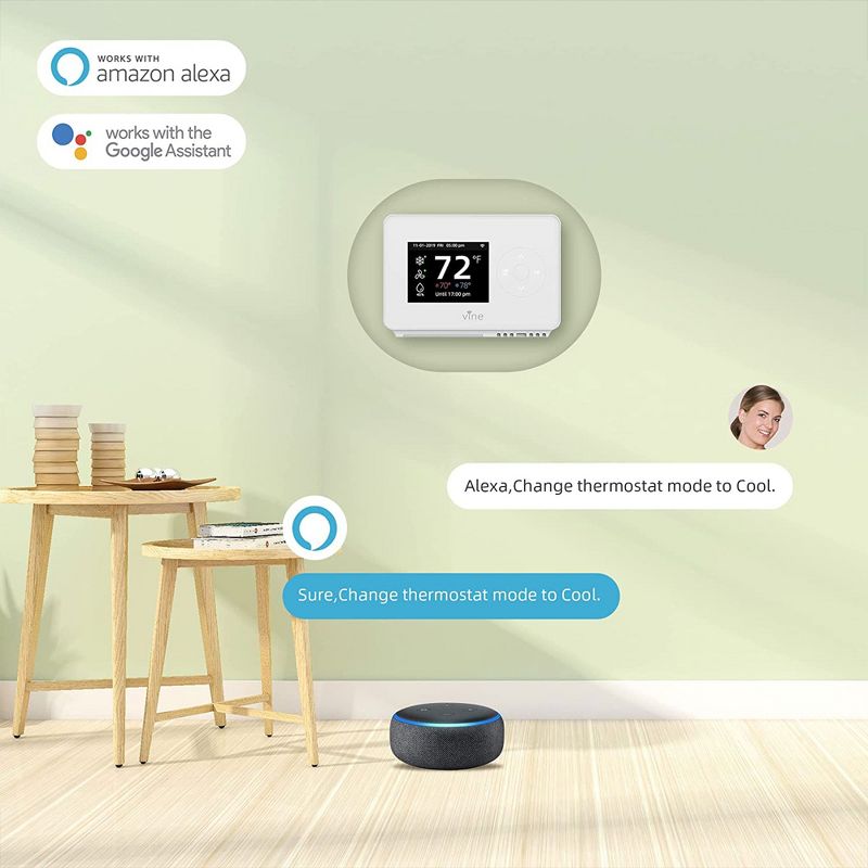 Vine TJ-225B Wi Fi 7 Day and 8 Period Programmable New Generation Smart Home Thermostat, Compatible with Google Assistant, and Vine App, 3 of 7
