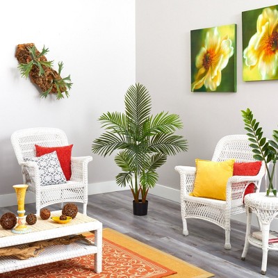 Lush Green 62" Artificial Areca Palm Tree in Nursery Planter