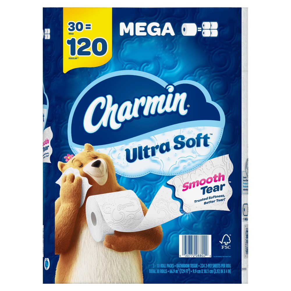 Charmin Ultra Soft Toilet Paper - 30 Mega Rolls