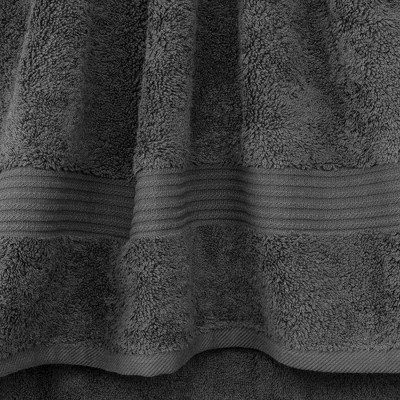 Dark Gray Turkish Cotton 4-Piece Hand Towel Set