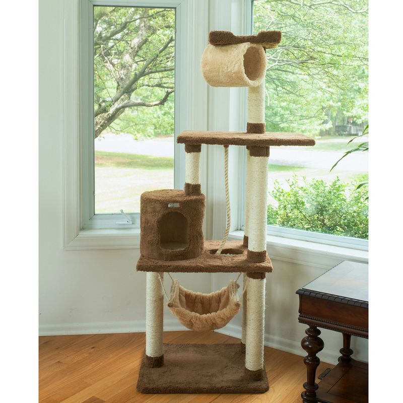 Armarkat 70" Real Wood Cat tree With Scratch posts, Hammock for Cats & Kittens, X7001, 3 of 10