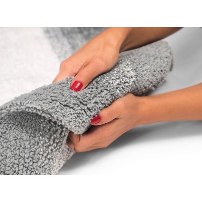 Whitney Ombre Gray Cotton Reversible Bath Rug Set