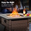 Captiva Designs 4pc Extra Large Metal and Rattan Outdoor Patio Fire Pit Set with Swivel Armchairs - 4 of 4