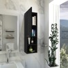 SEVOBAL Bathroom Storage Cabinets Multi-Functional Storage Cabinet, Dual Interior Shelves and Dual Open Shelves for Bathroom, Black, 35.8"*15.7"*5.1" - 2 of 4