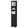 TIRAMISUBEST Tall Bathroom Cabinet, Freestanding Storage Cabinet with Drawer, MDF Board, Adjustable Shelf, Black - 3 of 4