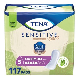 TENA Sensitive Care Incontinence Pads for Women - Maximum Absorbency - Extra Coverage - 117ct - 1 of 4