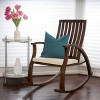 Abraham Wood Rocking Chair with Cushion - Brown Mahogany - Christopher Knight Home - image 2 of 4