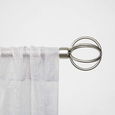 Window Curtain Rod Antique Nickel ¾” Diameter, Length 35"- 66"
