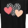 Women's - Instant Message - Snow Leopard Colored Hearts Short Sleeve Graphic T-Shirt - 2 of 4