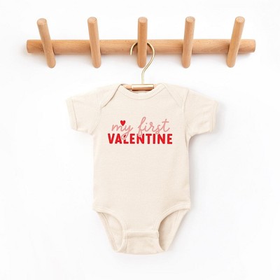 The Juniper Shop My First Valentine Baby Bodysuit - Newborn - Natural