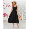 YesFashion Women's Casual Summer Dress Spaghetti Strap Button Down Sleeveless Dress A-Line Beach Swing Midi Sundress - 3 of 4
