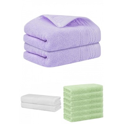 REGALWOVEN Striped Soft Absorbent Bathroom Cotton Towel Set 3 Pcs