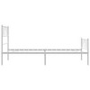 vidaXL White Metal Bed Frame with Headboard and Footboard - Strong Steel Construction with Metal Slats - 4 of 4