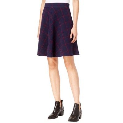 maison Jules Womens Window Pane A-line Skirt