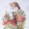 Framed Winter Florals and Santa Print 16"SQ - 3 of 3