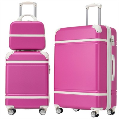 BEAFUP Hardshell Luggage Sets,  20"+24" Set of 3 Luggages and Cosmetic Case Spinner Suitcase with TSA Lock Lightweight