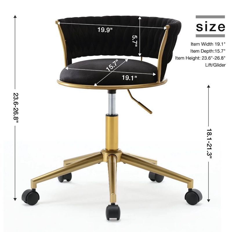 Office Chair Desk Chair Task Chair, High Chair, Adjustable Swivel Chair on Wheels Rolling Stool Salon Stool Vanity Stool Modern-The Pop Home, 2 of 9