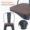 YOUNIKE 17.32" Metal Dining Chairs Set of 4 with Removable Backrest Stackable Patio Chair for Cafe Bistro - 3 of 4