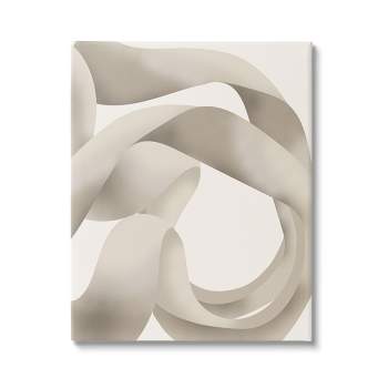 Stupell Industries Contemporary White Swirling Shape Gallery Wrapped Canvas Wall Art