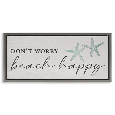 Stupell Industries Don't Worry Beach Happy, 25" x 11"