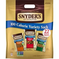 Snyder's of Hanover 100 Calorie Variety Sack Pretzel Snacks - .92oz/22ct