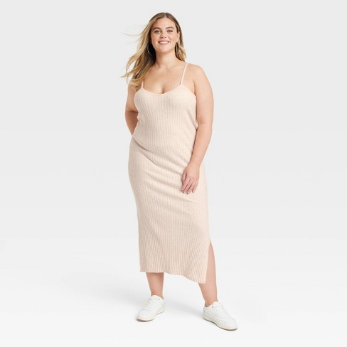 Women's Tank Maxi Sweater Dress - Universal Thread™ Tan 4x : Target