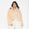 Women's Hooded Cropped Chore Fashion Jacket - Wild Fable™ Beige - 2 of 3