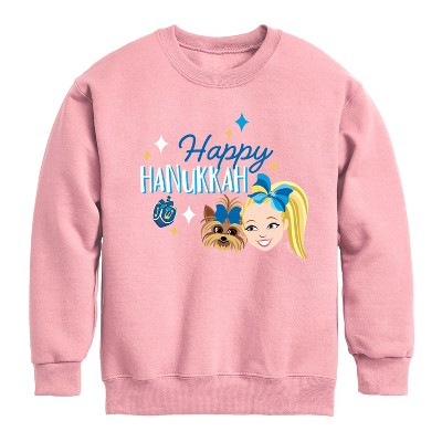 JoJo Siwa Happy Hanukkah Graphic Long Sleeve Fleece Sweatshirt - Mauve - 5T