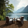 11 Pieces of 11.7" x 11.7" Textured Plastic Wood Deck Tiles for Outdoor Terrace Flooring, Brown - 2 of 4